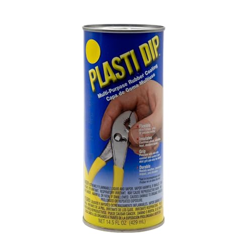 Plasti Dip Original Dip Can Yellow 14.5 fl oz Multi-Purpose Rubber Coating Peelable Flexible Non-Slip Grip Coating for Tool Handles Hardware Home Garden Crafts & DIY Projects
