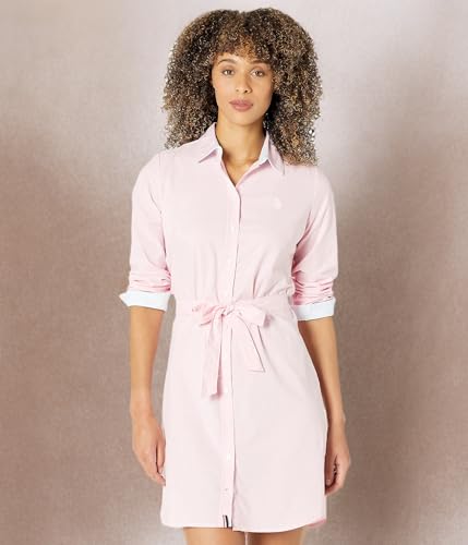 Image of U.S. POLO ASSN. Long Sleeve Solid Stretch Oxford Dress