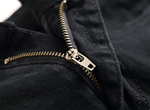 Men's Lightweight Regular Fit Jean Vintage Stretch Distressed Jean Pants Classic Straight Leg Washed Denim Jeans4