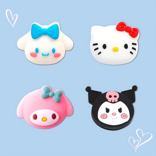 Image of PERFECTSIGHT Cute Thumb Grip Caps for PS5 PS4 Xbox Series X /S Xbox One Switch PRO Controller Steam Deck 4PCS Soft Rubber 3D Thumbsticks Button Joystick Cover Set, Rabbit+Kitty+Dog