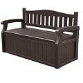 Devoko 80 Gallon Storage Bench Deck Box lockable for Patio Furniture, Garden Decor and Outdoor Seating for Cushions, Garden Tools and Pool Supplies.
