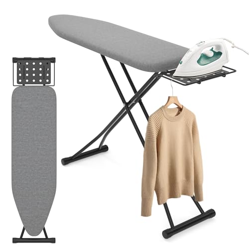 Ironing Board with Porous Iron Rest and 7 Adjustable Heights, 43' ×13' Size Iron Board with 3-Layer...