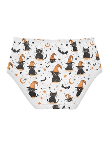 ZZKKO Cats Bats and Star Girls Underwear Toddler Panties for Girls Comfort Brief Size 2T2