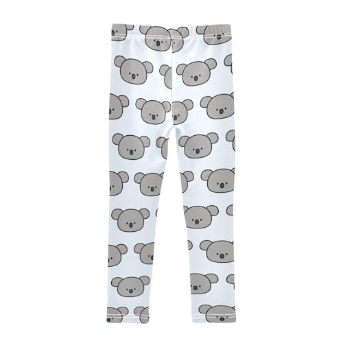 Cute Koala Bear Head Cartoon Girls Leggings,Workout Leggings for Girls Toddler Athletic Leggings Size for 3-10T2