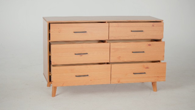 sloane mid-century modern caramel 6-drawer 52 in. solid wood dresser Walker Edison Furniture Company Sloane Mid-Century Modern Caramel 6-Drawer 52 in. Solid Wood Dresser HD9998