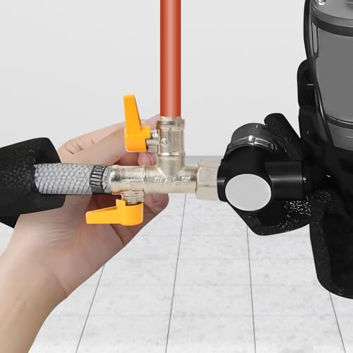 Image of Brass RV Pump Converter Winterizing Part, - RV 3-Way by-Pass RV Winterizing Kit, Design with 59 inch Hose 4 Clamps, (1 /2 inchNPT) Double Shut-off Water System Antifreeze Pump Converter Valve Replacement Kit