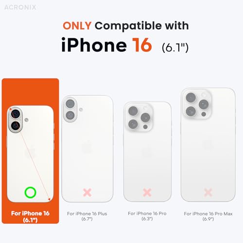 ACRONIX Compatible with iPhone 16 Case 6.1", with 1 x Screen Protector - Image 2