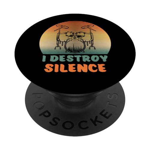 Funny Drummer I Destroy Silence - Batería PopSockets PopGrip Intercambiable