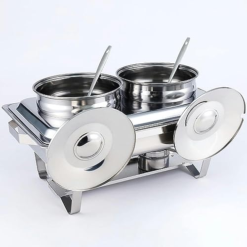 Stainless Steel Buffet Warmer Set, Collapsible Hot Pot Chafing Dish With Lid For Catering Weddings. Bandeja de comida duradera mantiene los aperitivos calientes. Fácil de reunirse y limpiar para fiest