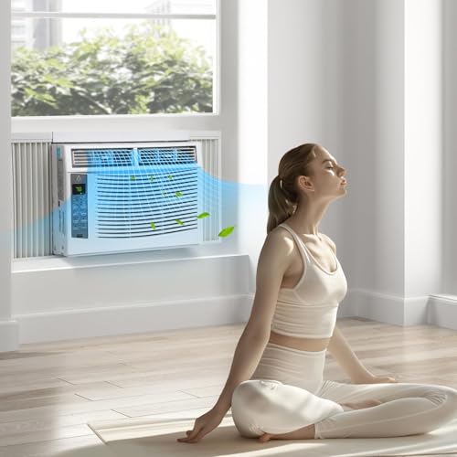 Image of Window Air Conditioner, 6000 BTU Window AC Unit, Cool Rooms up to 375 Sq.Ft., Eco & Sleep Modes, 24H Timer, Energy Saving, 52dB Quiet, Perfect for Bedroom, Apartment, Living Room, Office
