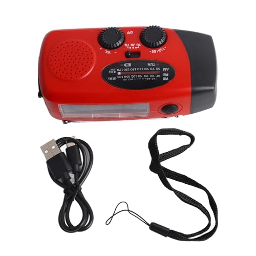 Taidda Radio de Manivela de Emergencia con Energía Solar Am FM NOAA Radio Meteorológica con Cargador de Teléfono USB Linterna LED para Supervivencia Al Aire Libre Camping
