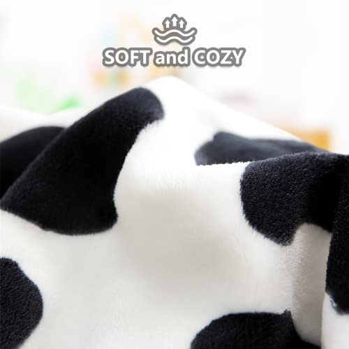 Cow Blanket Black And White Cow Print Throw Blanket For Sofa Couch Bed Warm Fleece Plush Blanket Cow Gift For Birthday 50X60 Inch #TOP1