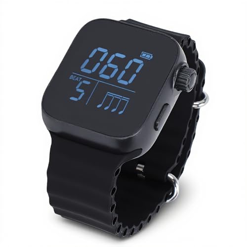 Heayzoki Vibrating Metronome Watch, Adjustable 40-240bpm, Switchable Sport Mode, Long Battery Life, Wearable Vibrating Metronome Wrist Watch for Beginners Musicians Exerciser