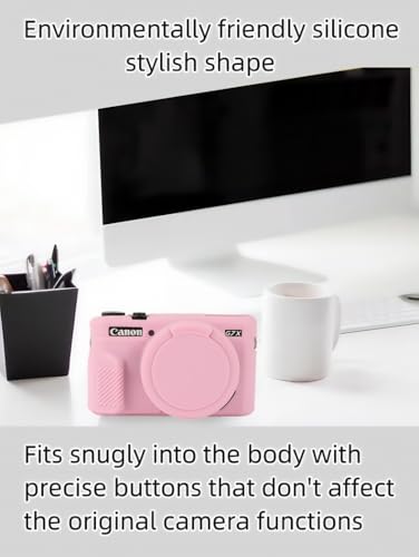 Funda para Canon Powershot G7X Mark II en silicona rosa miniatura 7