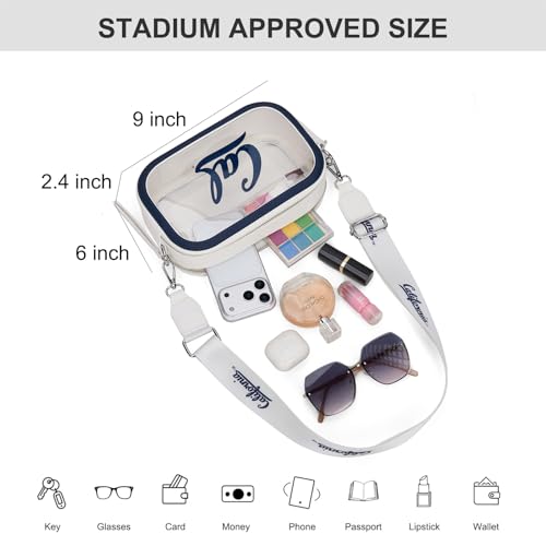 UC Berkeley Clear Bag for Stadium Events, Women Clear Crossbody Bag with Adjustbale Strap, Sports Fan Transparent Handbag for Gift, Game Day, Concerts | NC-HB-CAL-016-WH by Montana West - Used condition - Image 6