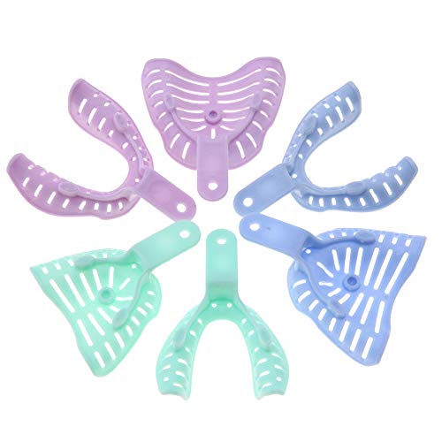 Bissablaut Odontic Impressions Tabletts, Plastikzähnehalter 6PCs, Einfach zu Reinigen, Tragbar für Unterschiedliche Bedürfnisse, Bequem zu Bedienen