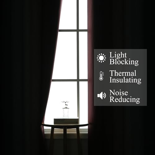 Image of Estelar Textiler Navy Blue and Burgundy Red Ombre Blackout Curtains 54 Inch Length for Window, Room Darkening Thermal Insulated Energy Efficient Grommet Drapes for Bedroom,52x54 Inch,2 Panels