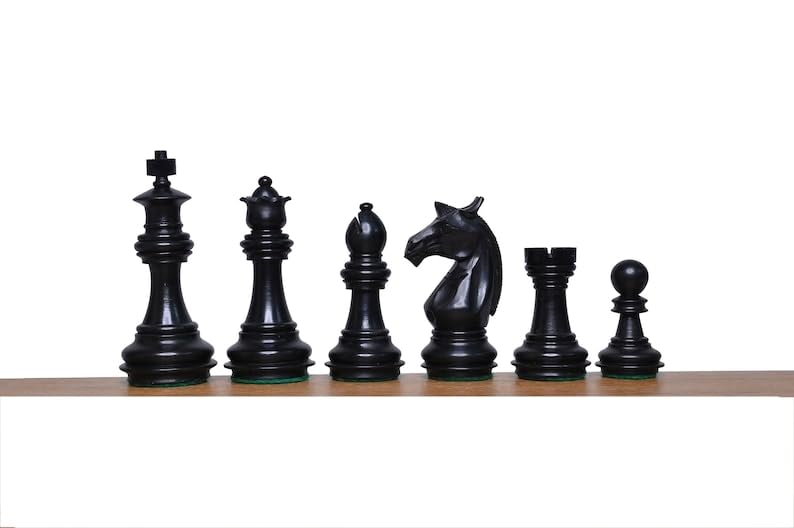 Pièces d'échecs en buis ébène Meghdoot jeu d'échecs de collection