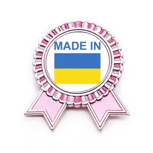 Broche Ukraine Country Love médaille en métal avec ruban rose pour célébrer la paix