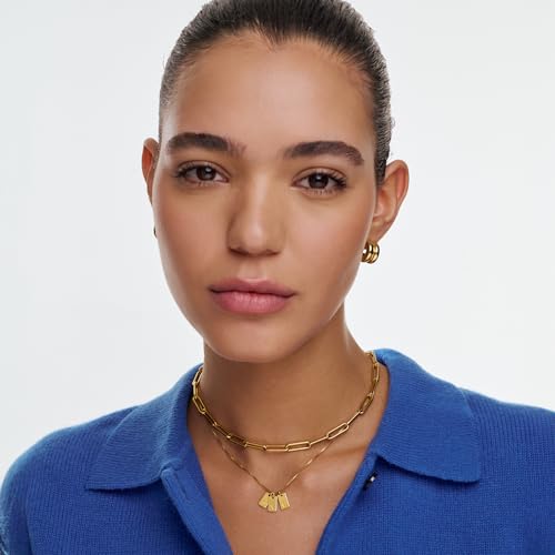 OAK & LUNA - Willow Initials Pendant Necklace - Sterling Silver, 18K Gold Vermeil,14K Yellow and White Gold - Diamond Options - Tag, Disc, Card, Drop, Enamel2