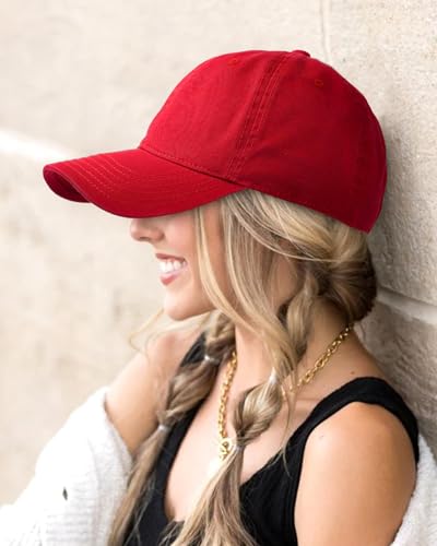 Image of FURTALK Unisex Vintage Washed Unstructured Baseball Cap Washed Cotton Adjustable Dad Hat
