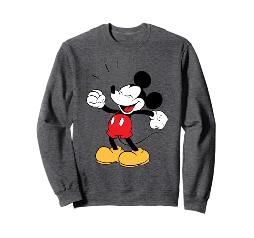 Sweatshirt Mickey Mouse Disney Happy gris chiné pour adulte