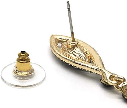 Victorian Marquise Crystal Rhinestone Cluster Large Oval Dangle Statement Earrings - Image 5