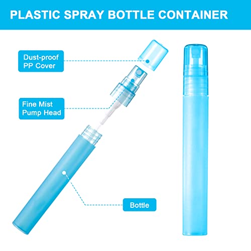 60 Pieces 10 ml Plastic Spray Bottles Empty Fine Mist Sprayer Bottles for Travel Essential Oils Perfume Supplies(Multicolored)3