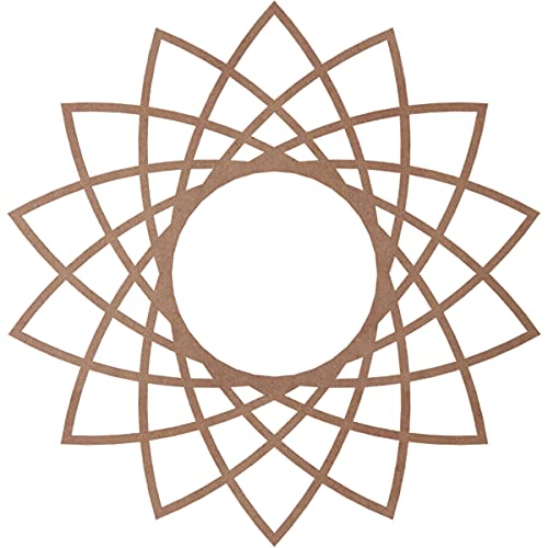 Image of Ekena Millwork 40 inchOD x 15 3 /8 inchID x 3 /8 inchT Eleanor Wood Fretwork Pierced Ceiling Medallion, Wood (Paint Grade)
