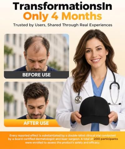 LLLT Red Light Therapy Hair Growth Cap for Men & Women, FDA Cleared Full Scalp Coverage, At-Home Laser Hair Growth Cap with 166 LEDs & Timer Controller Stimulates Follicles for Thicker Fuller Hair — 사진 2