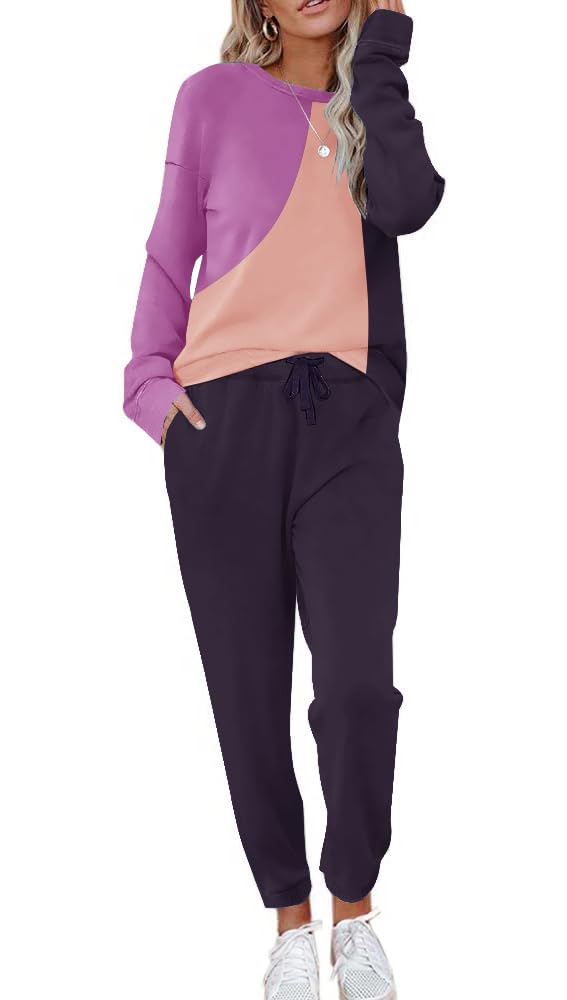 ETCYY NEW Lounge Sets for Women Two Piece Outfits Sweatsuits Sets Long Pant Loungewear Workout Athletic Tracksuits