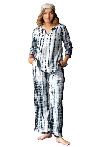 Image of MIRCHI FASHION Women's Cotton Shibori Dyed Printed Co-Ord Set of Short Kurti & Plazzo Pant