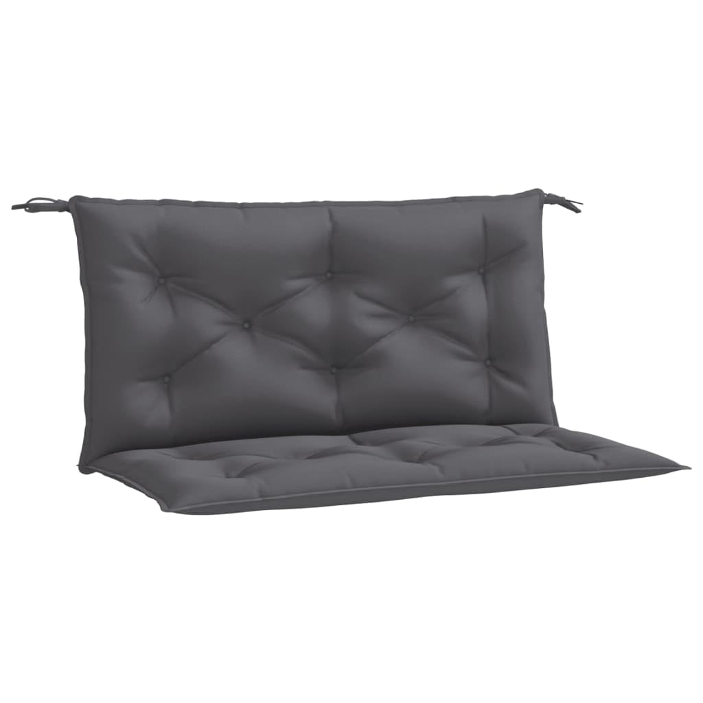 vidaXL Lot de 2 Coussins de Banc de Jardin, Revêtement de Banc avec Jeux de Cordes, Coussin d'Extérieur Imperméable, Anthracite Tissu Oxford