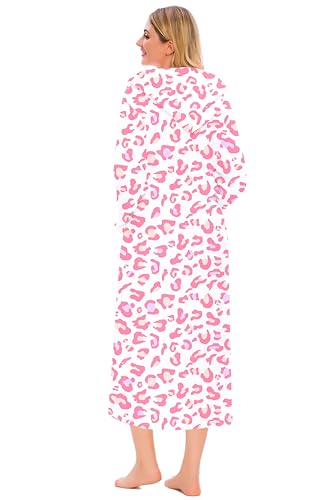 Image of Umeyda Girls & Women Fleece Hooded Robes, Soft Fuzzy Bathrobe Warm Plush Fluffy Bath Robe for Kids Womens