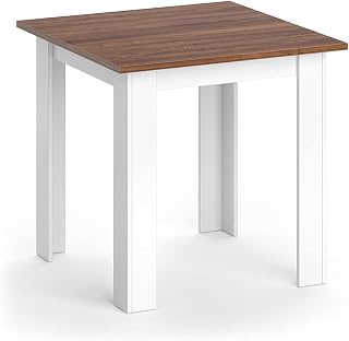 Vicco Mesa de Comedor Karlos, Nogal/Blanco, 80 x 80 cm