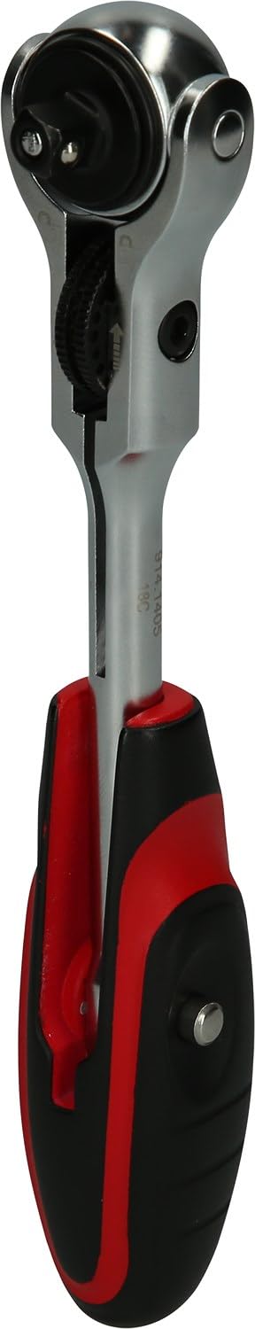KS Tools 914.1405 Cricchetto a testa snodabile con impugnatura mini a T MODIFIX da 1/4", 72 denti