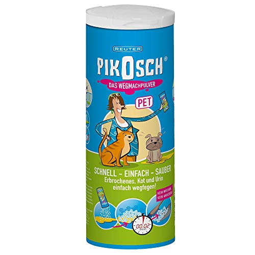 PIKOSCH Pet 235g Limpiador Especial - Absorbente de líquido - el Polvo de vómito para la eliminación desagradable de orina, vómitos y Otros excrementos de su Mascota