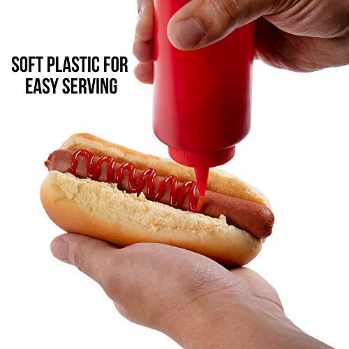 Ketchup and Mustard Squeeze Bottle Value Combo Pack | 14-pack, 16-oz Plastic Kitchen Table Condiment Squirt Dispenser Bundle | Restaurant Supplies for Food Truck, Grilling, Dressing, BBQ Sauce, Crafts - Thumbnail 6
