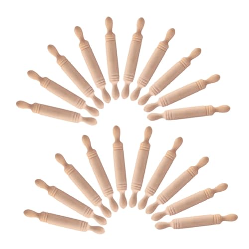 ERINGOGO 50 Piezas Mini Rodillos de Madera para Muñecas Accesorios Realistas para Decoración de Casas de Muñecas y Proyectos de Manualidades Pequeño y Color Madera Natural