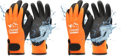 Image of toolant 100% Waterproof Winter Work Gloves, Thermal Insulation with Grip (Pack of 2)