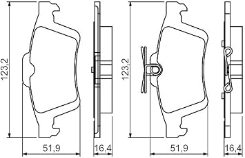 Bosch BP1449 - Brake Pads Car Rear Axle - 1 Set of 4 Pads