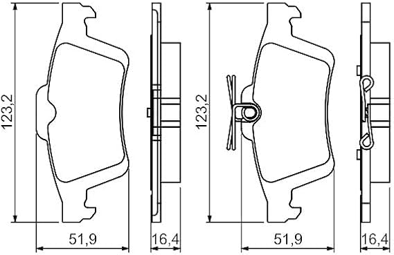 Bosch BP1449 - Brake Pads Car Rear Axle - 1 Set of 4 Pads