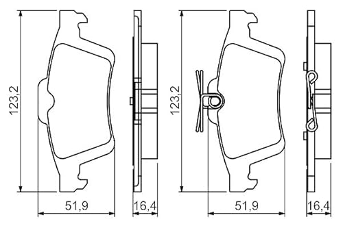 Bosch BP1449 - Pastiglie Freni Auto, Asse Posteriore - Qualità Bosch - Riduzione Del Rumore E Della Polvere - Certificazione ECE-R90 - Senza Rame - 1 Confezione Da 4 Pastiglie - 7