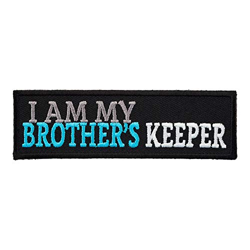 I Am My Brother's Keeper Blue Patch, Biker Sayings Patches