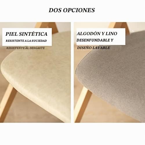 Sillas de Comedor Plegables de Madera, sillas para Comedor con Brazos, sillas de Cocina tapizadas con cojín Suave y Respaldo, Silla Lateral Lavable para Sala de Estar, Dormitorio,