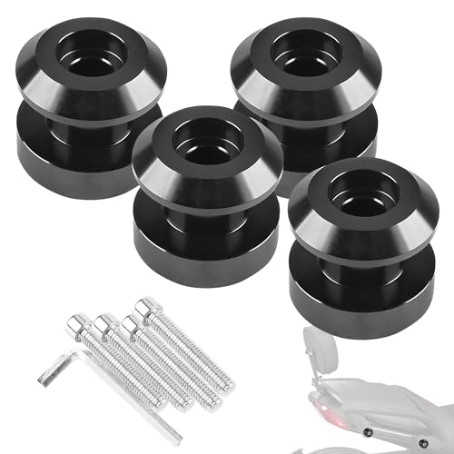 BAKAFOH 4Pcs Aluminum Bungee Buttons Rear Backrest Passenger Grab Handles Mounting Spools Kit For Can Am Spyder F3 F3-S F3-T F3-L 2015-2025 Models Accessories(Black Style)