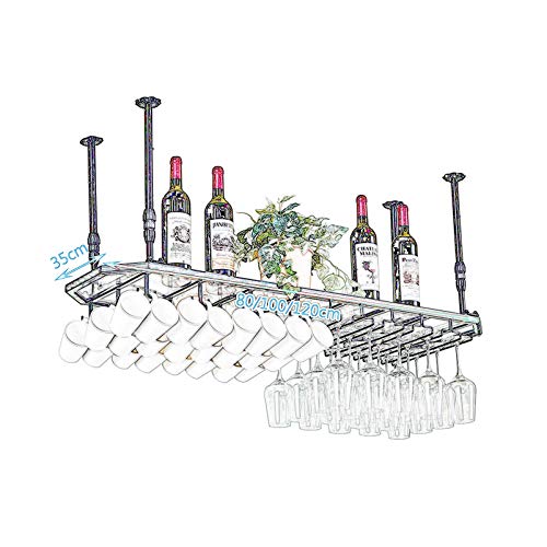 Soporte para botellas de vino colgante bronce con portavasos miniatura 2