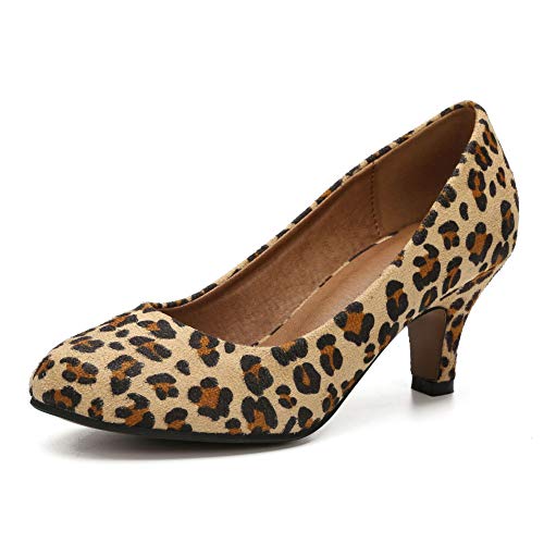Women's Classic Round Toe Pump Kitten Low Heel Shoes