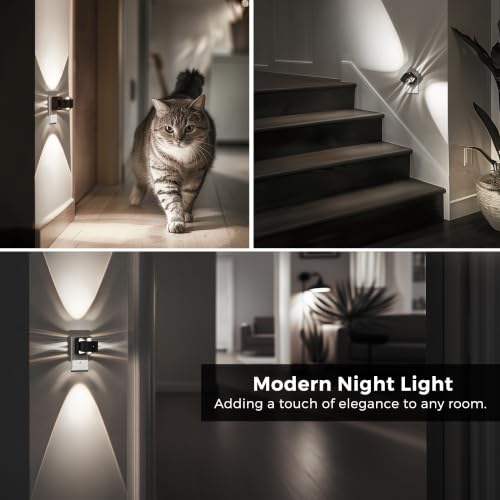 Image of L LOHAS LED Night Light Projector, Night Lights Plug into Wall, Dusk to Dawn Sensor, Rotating Plug in Nightlight for Kids, Daylight Dimmable Nightlights for Bathroom, Hallway, Gaming Room,1 Pack