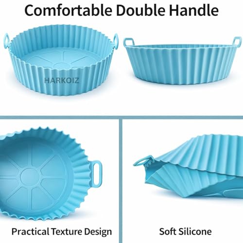 Image of 10 PCS Air Fryer Accessories Combo Kit - Silicone Air Fryer Liners Set, 200ml Oil Spray Bottle, Silicone Brush, Spatula & Heat Resistant Grip | Reusable Non-Stick Air Fryer Kitchen Tools
